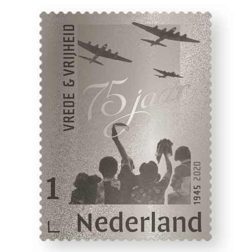Zilveren postzegel Bevrijding Nederland