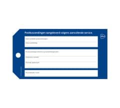 Postzaklabel blauw